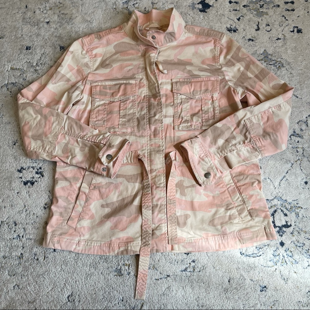 Gap Light Pink Camo Print Utility Jacket Size Small - Picture 2 of 8